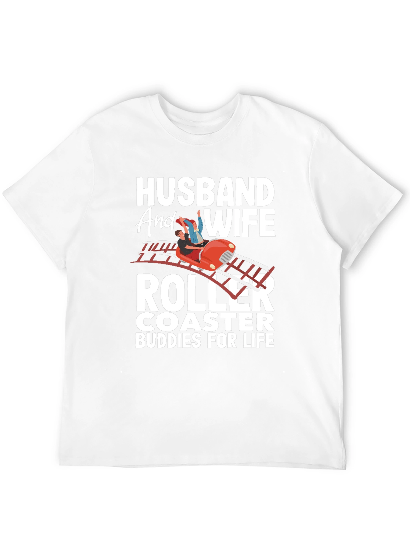 Husband and Wife Roller Coaster Buddies T-Shirt