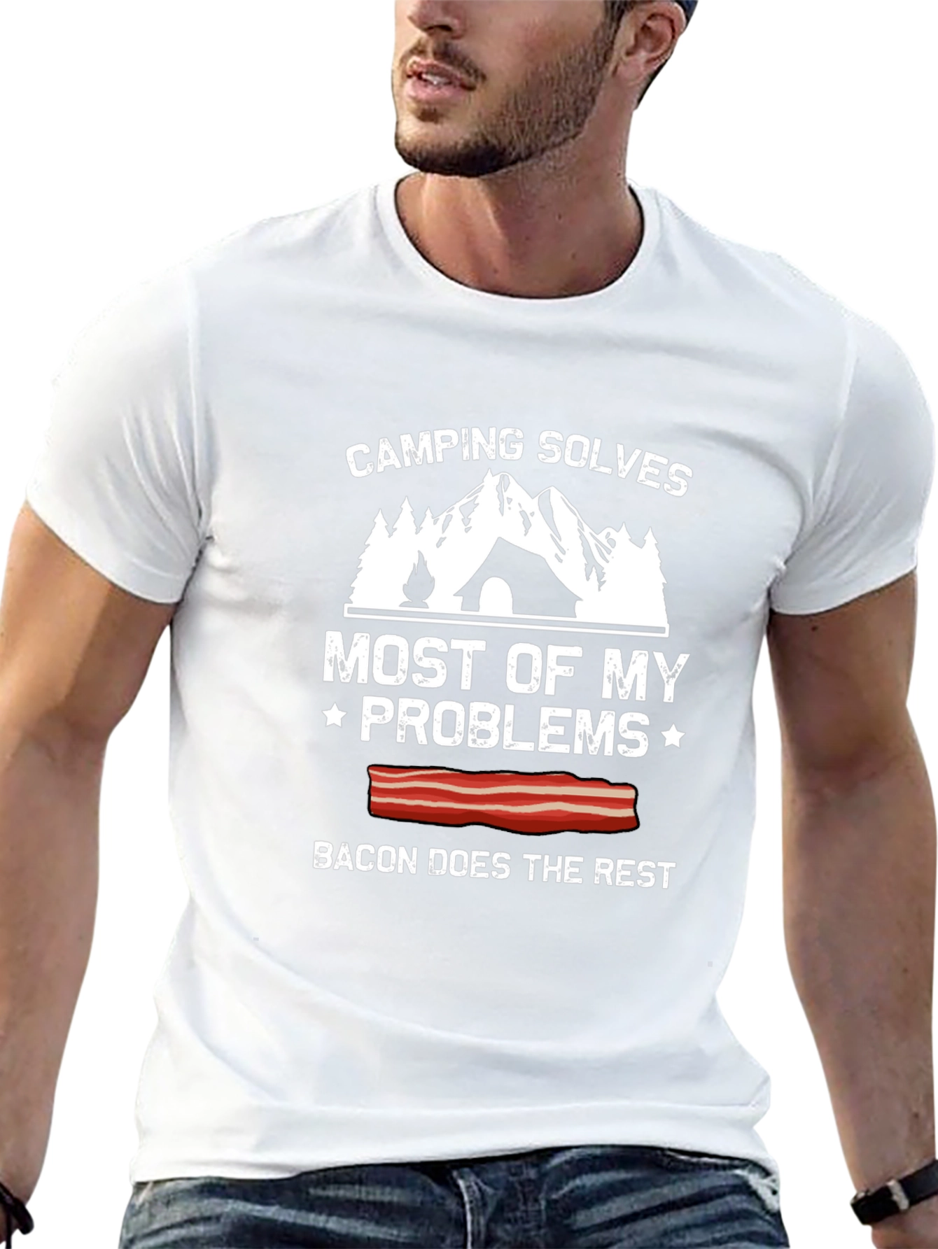 Camping Solves Most Problems Graphic Tee