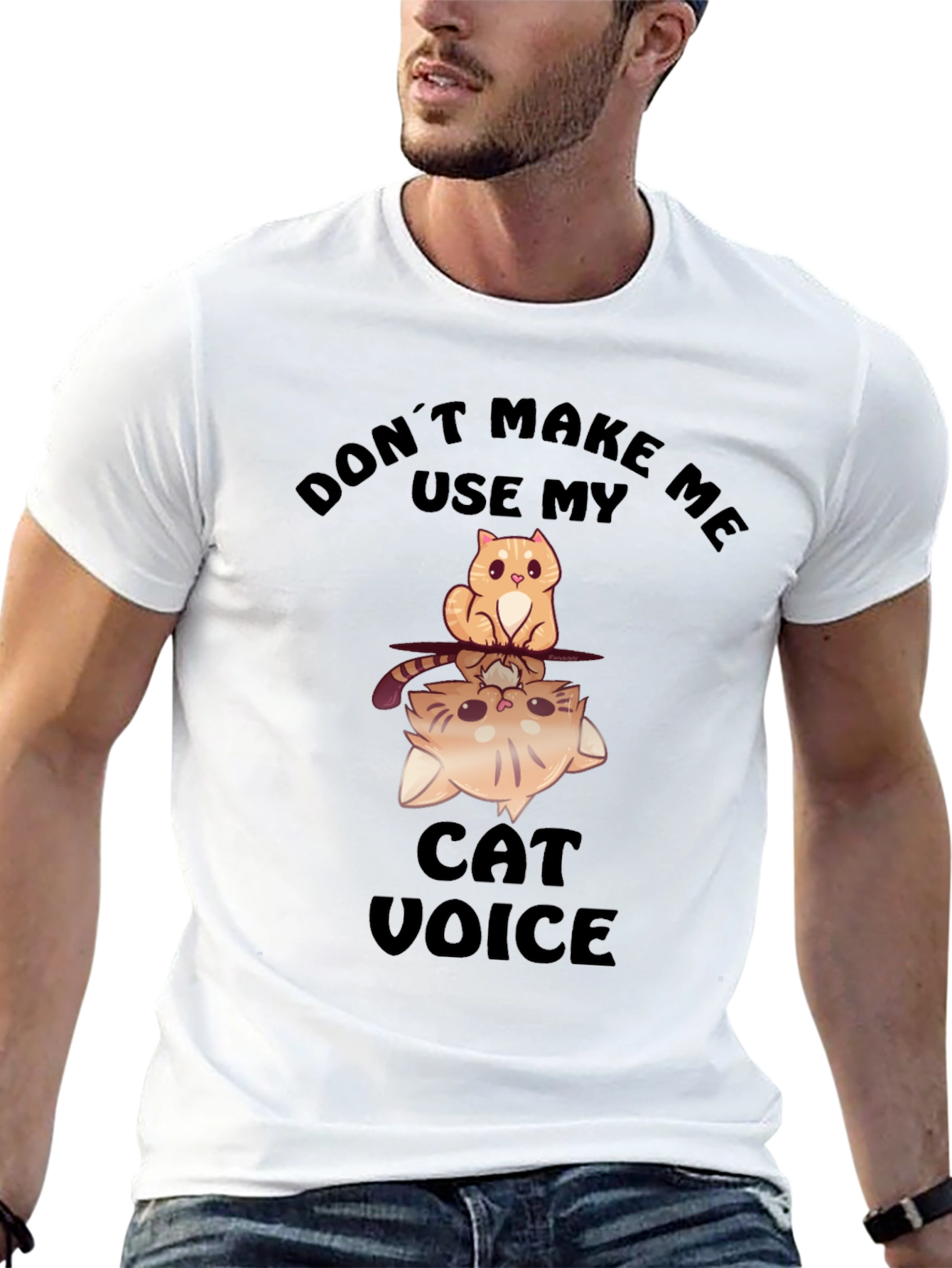 Funny Cat Voice Graphic T-Shirt