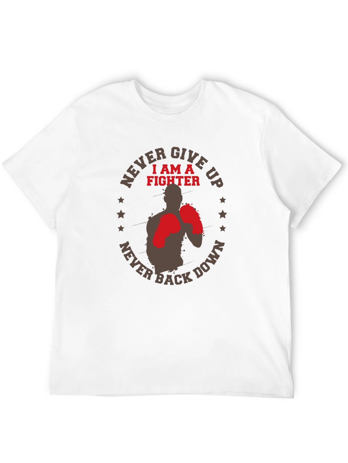 Never Give Up Fighter Graphic T-Shirt