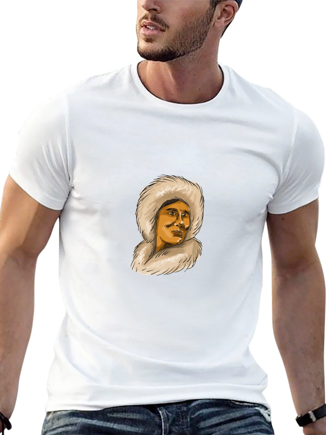 Eskimo Fur Hood Graphic T-Shirt