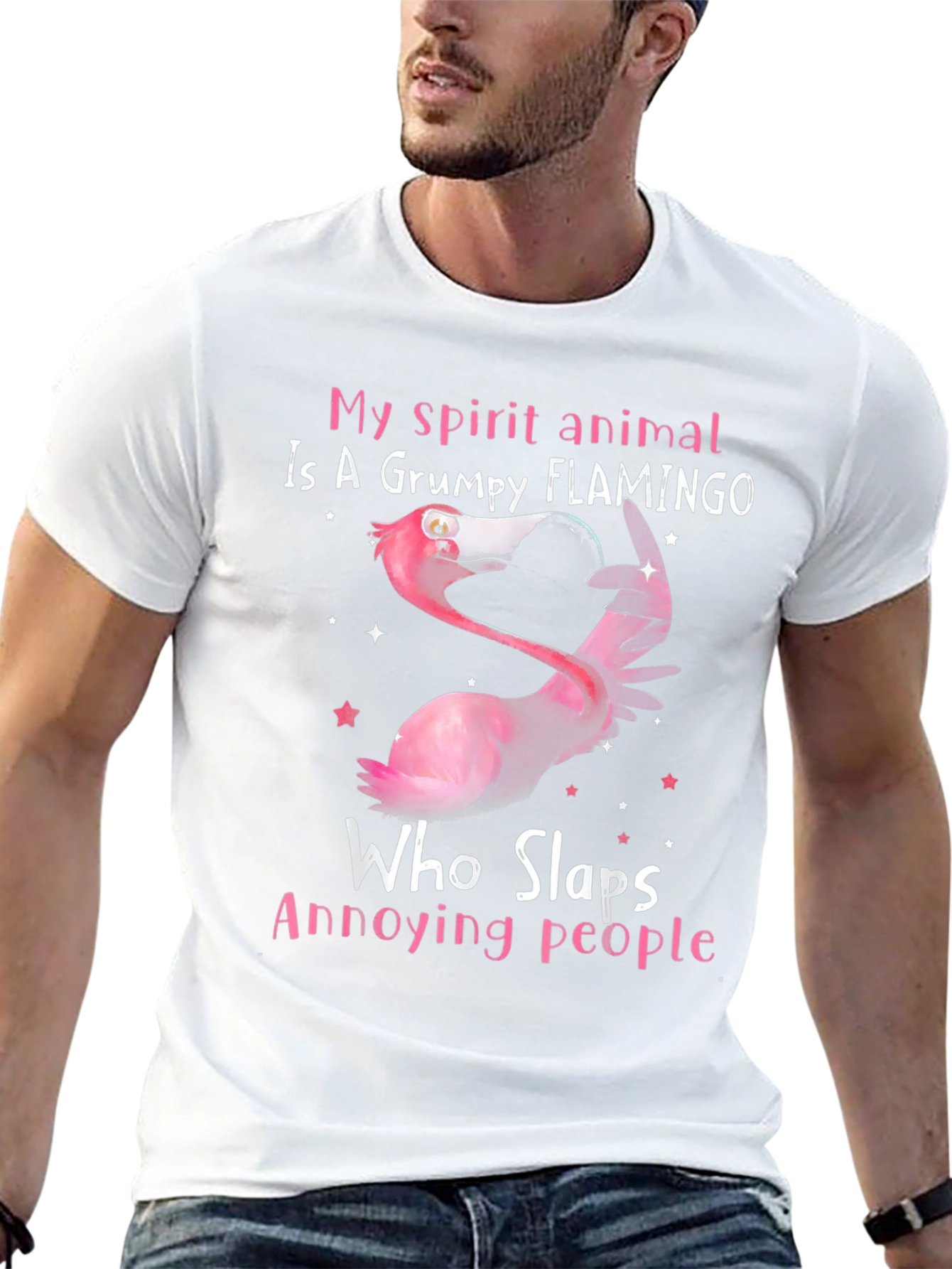 Grumpy Flamingo Spirit Animal Tee