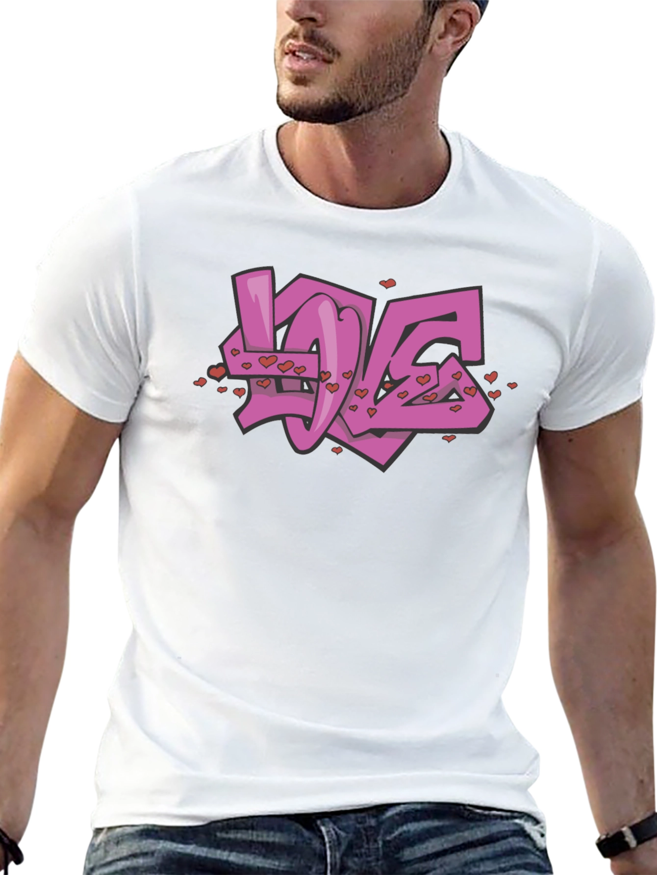 Love Graffiti Graphic Black T-Shirt