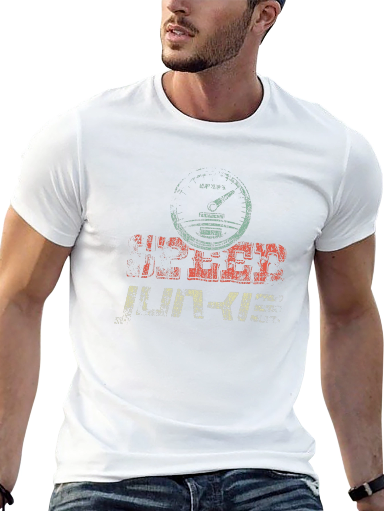 Speed Junkie Graphic T-Shirt - Distressed Design