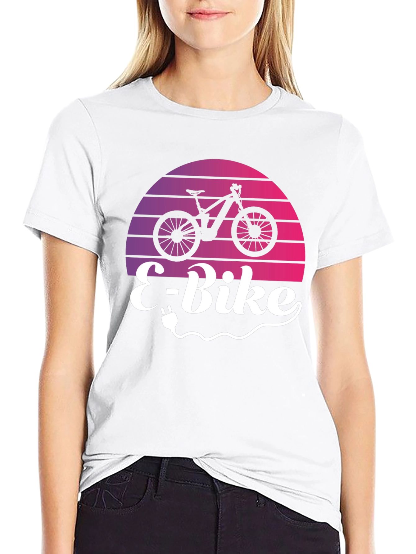 E-Bike Sunset Graphic Tee - Electric Bicycle T-Shirt