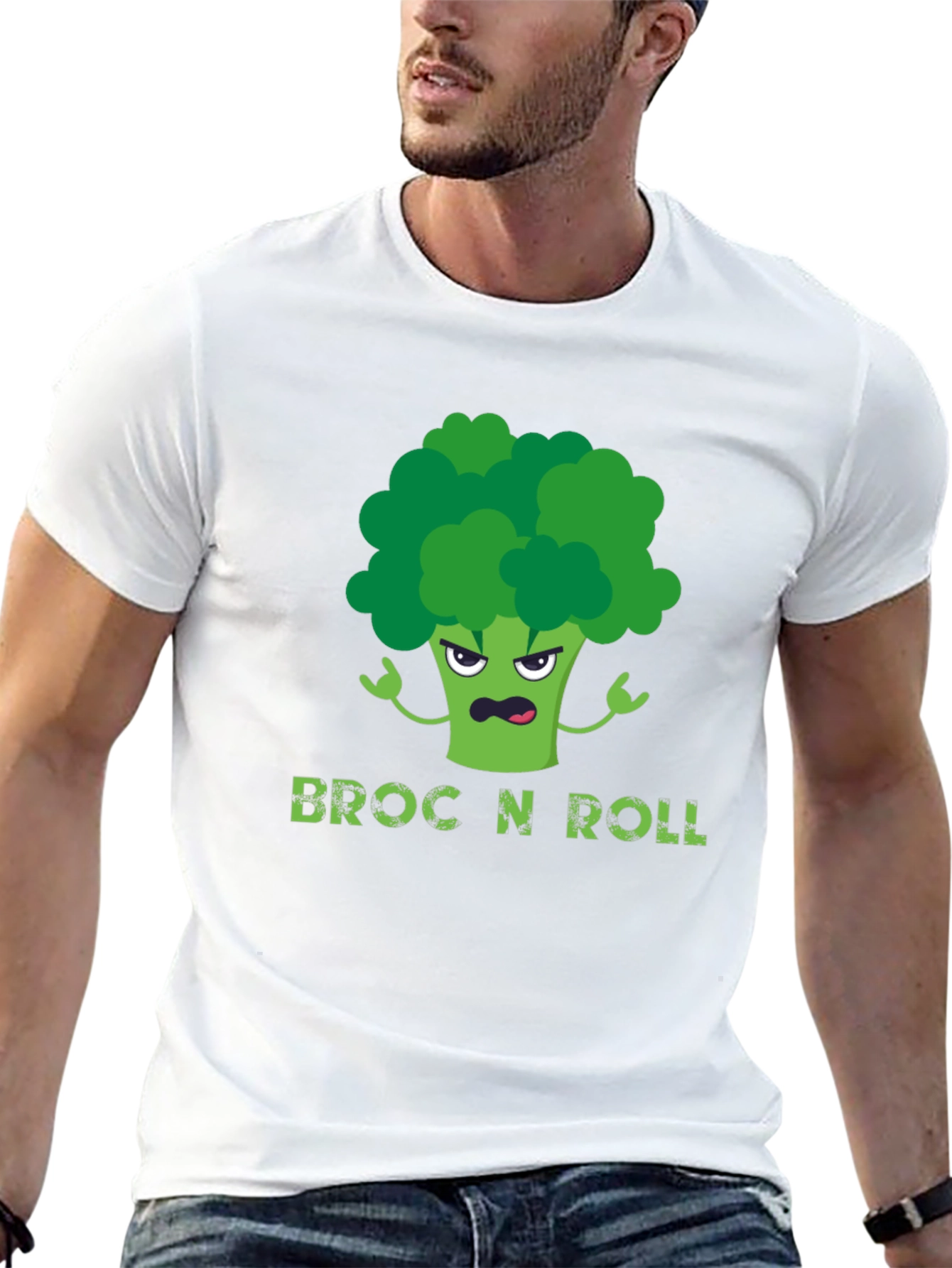 Broc N Roll T-Shirt - Funny Broccoli Graphic Tee