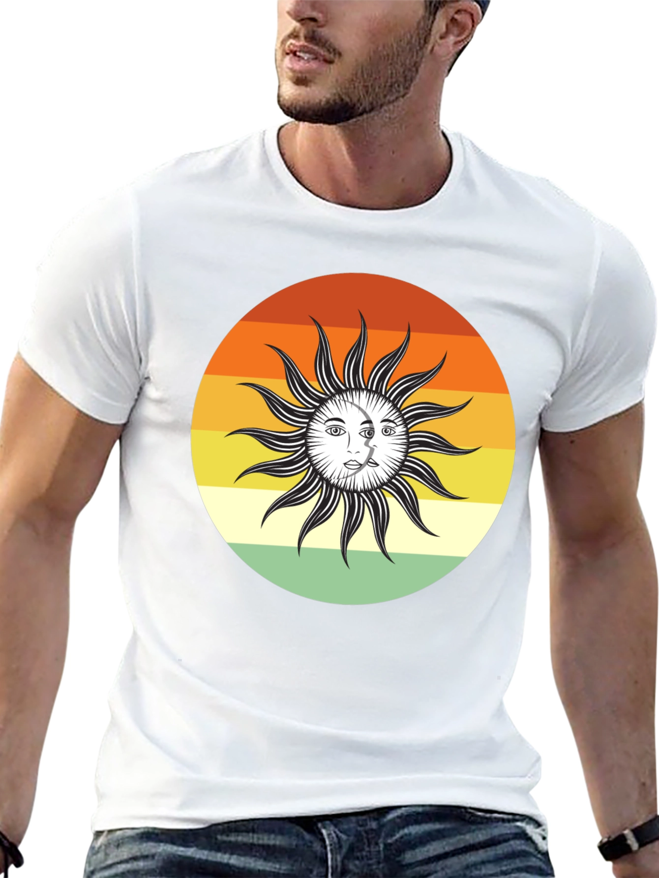 Retro Sun and Moon Graphic Tee - Unisex