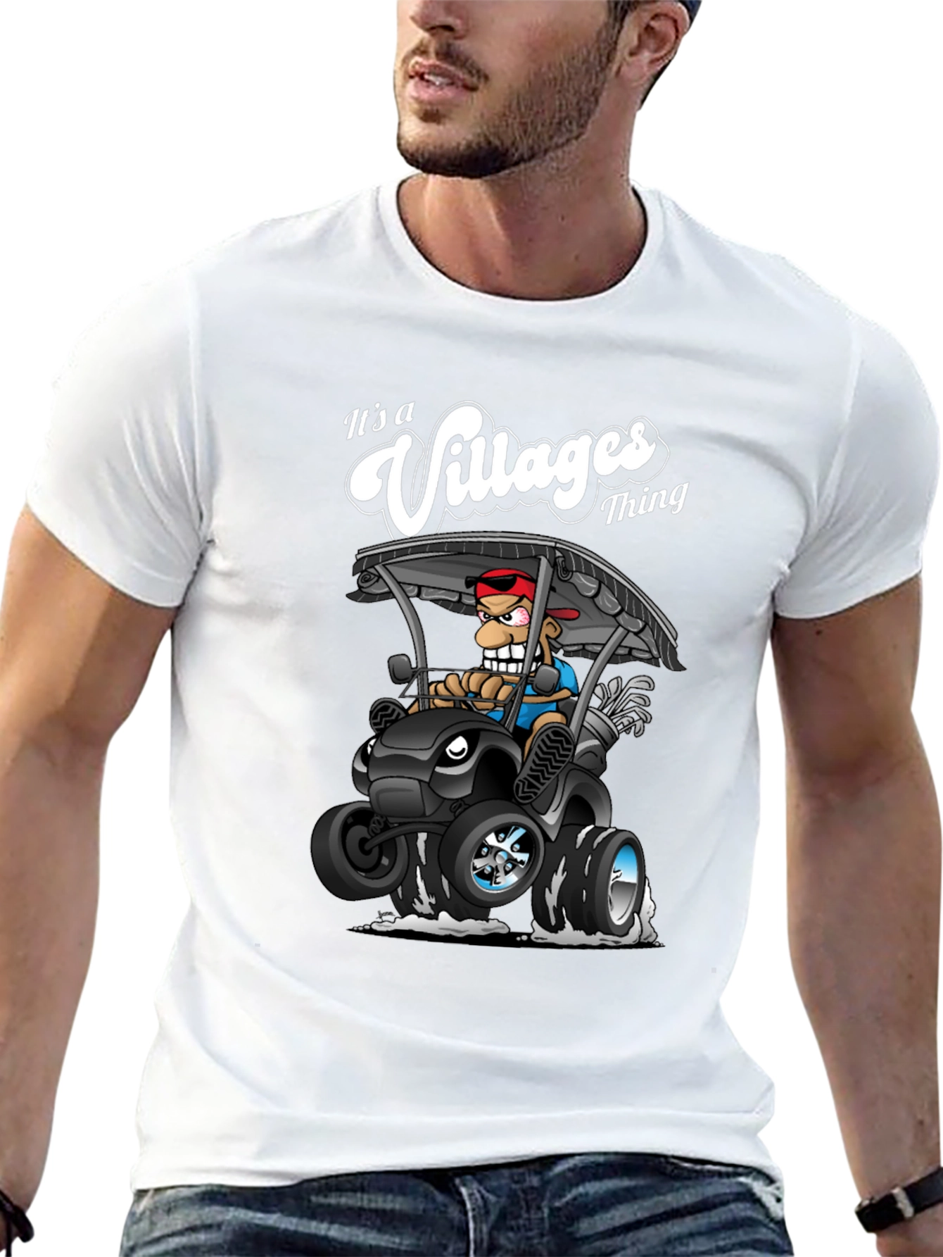 Its a Villages Thing Cartoon Golf Cart T-Shirt