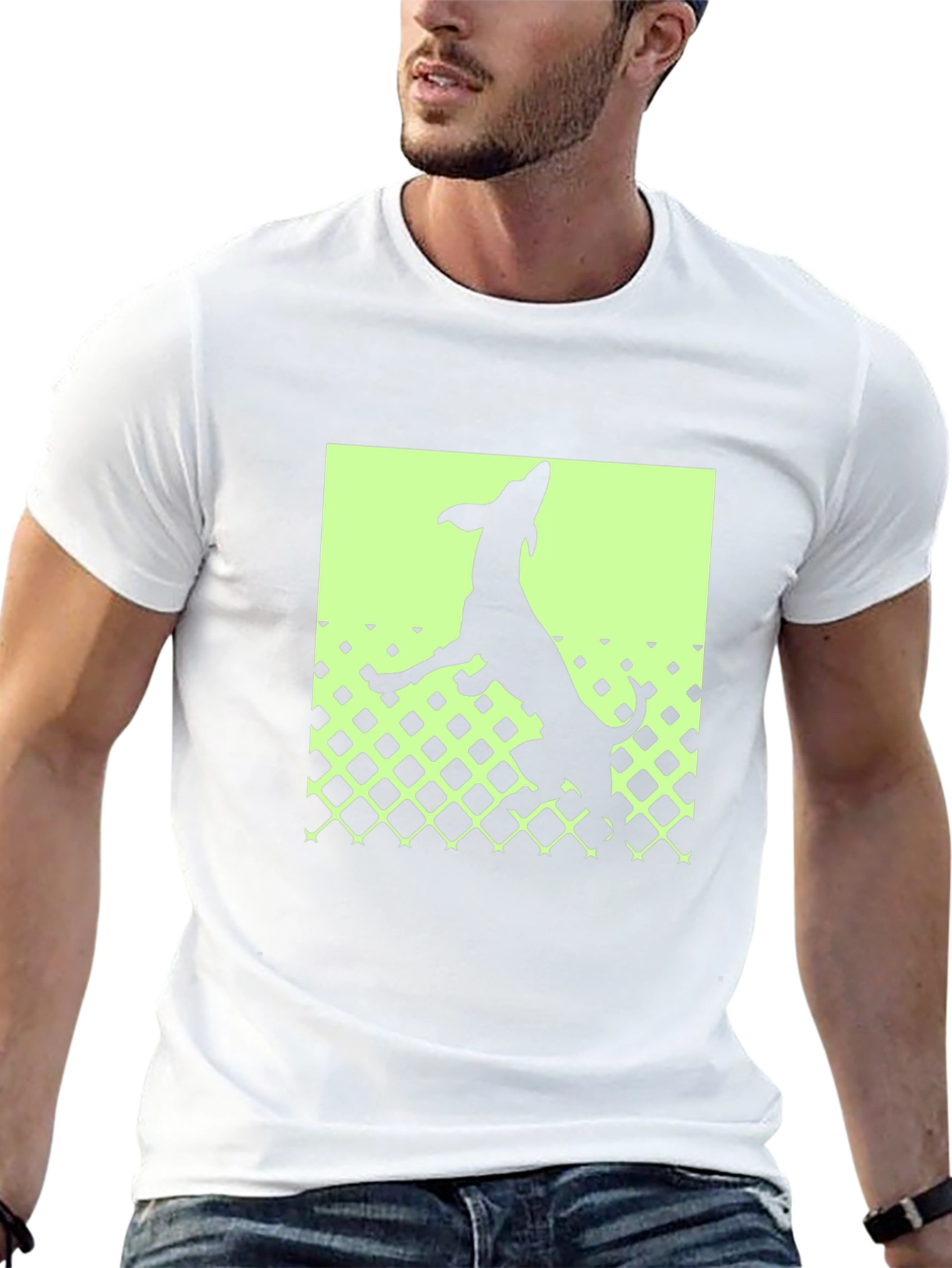 Dog Silhouette Graphic Tee - Mens Black T-Shirt