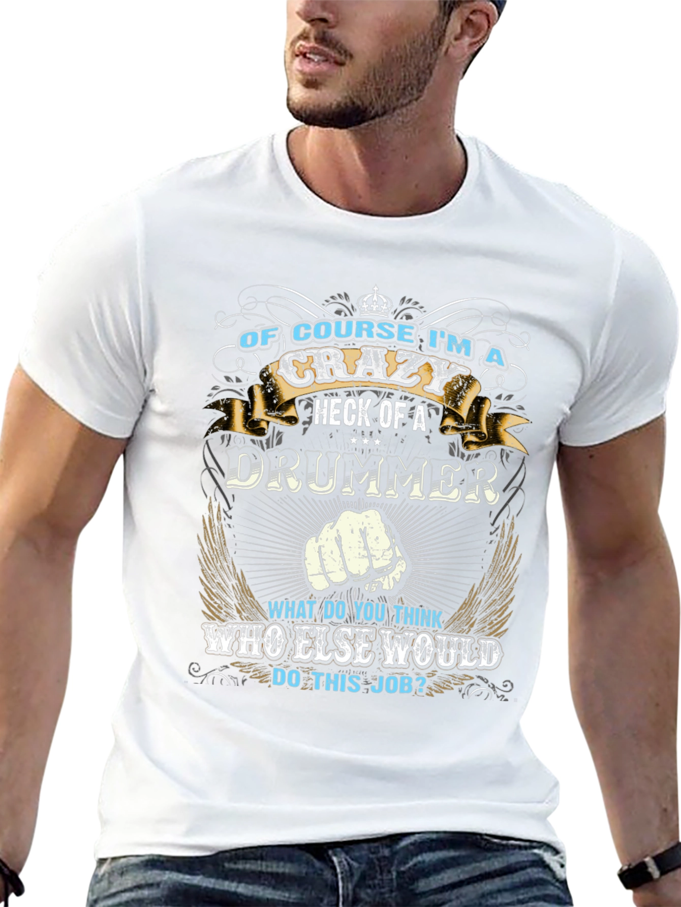 Crazy Drummer T-Shirt - Musician Gift