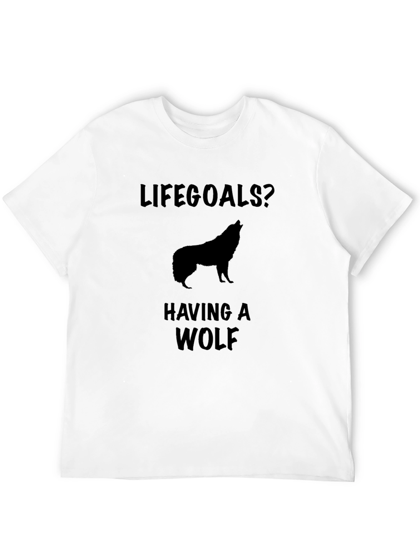 Life Goals Wolf Graphic T-Shirt Black