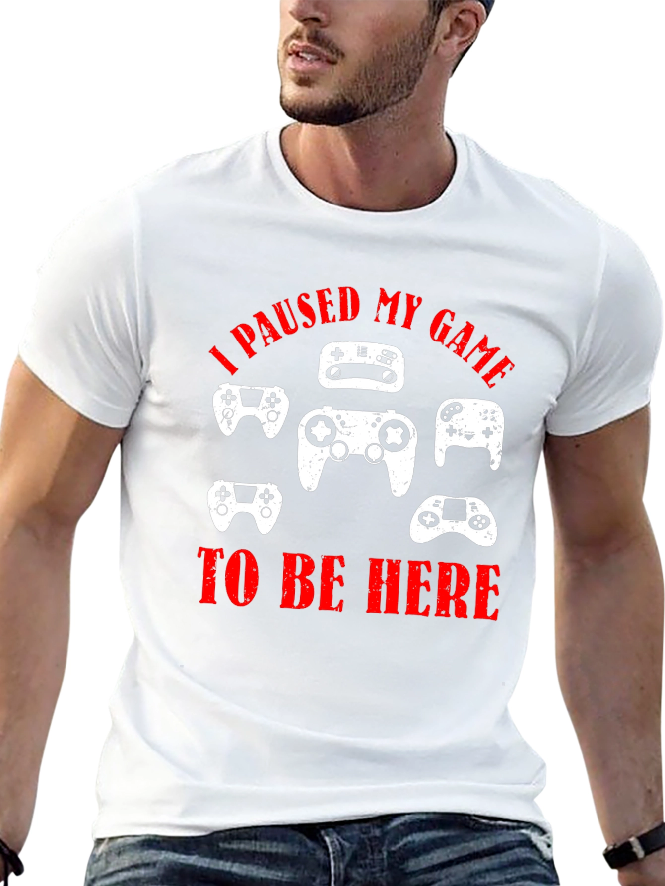 I Paused My Game to Be Here Black T-Shirt