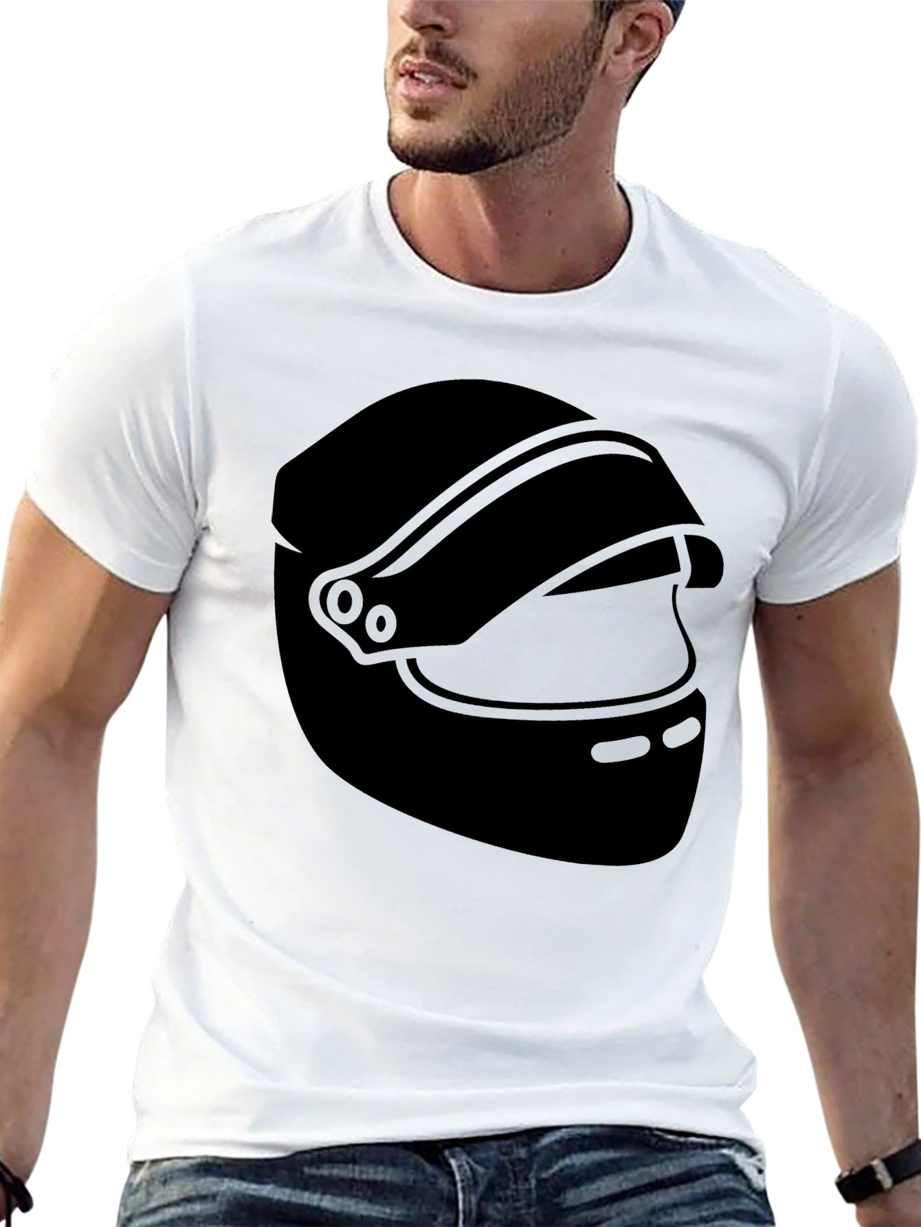 Black Helmet Graphic Tee - Racer Style