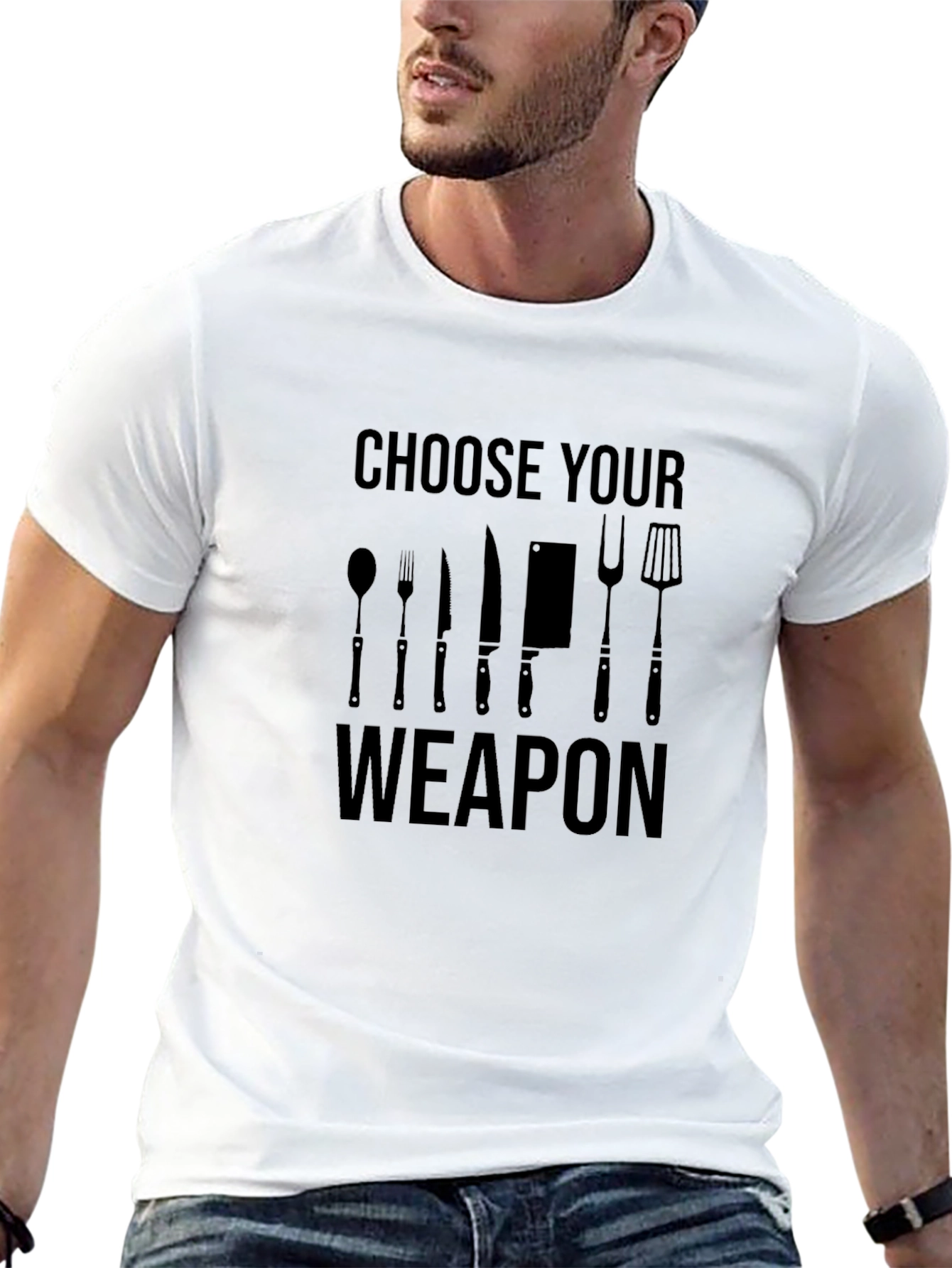 Choose Your Weapon BBQ T-Shirt - Grilling Chef