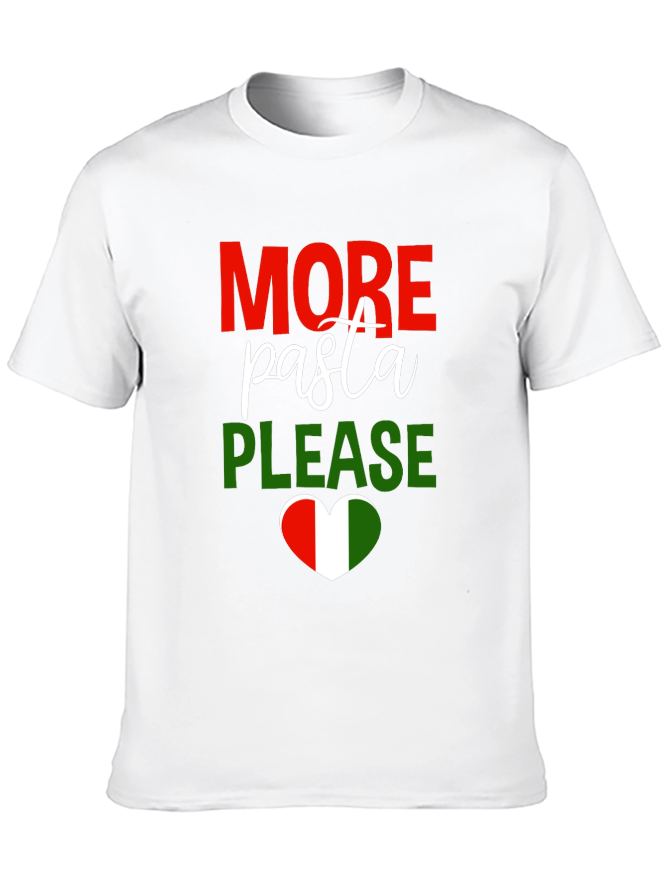 More Pasta Please - Italian Flag Heart T-Shirt