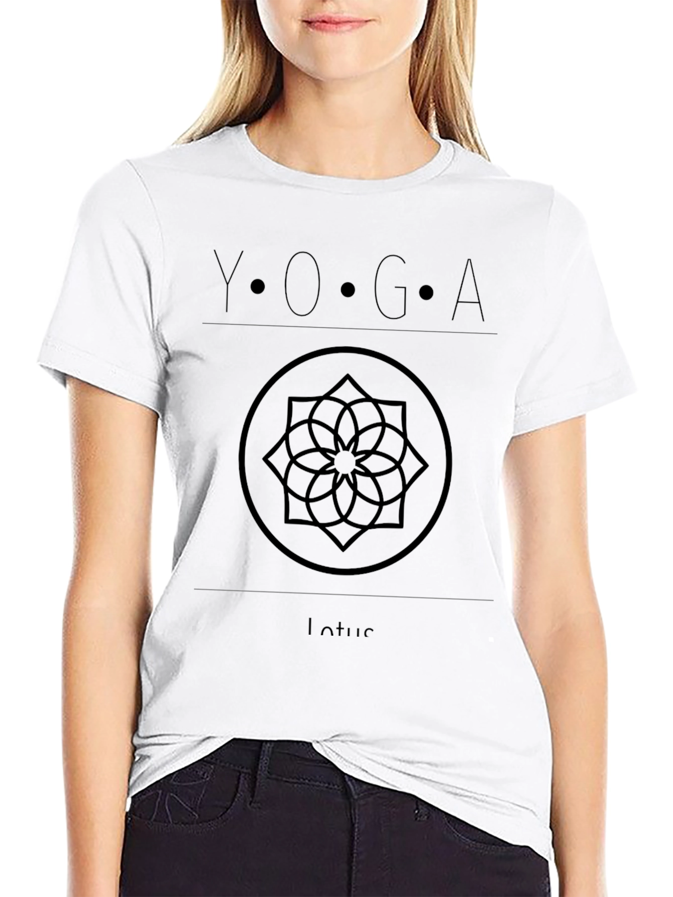 Yoga Lotus Black Graphic Tee