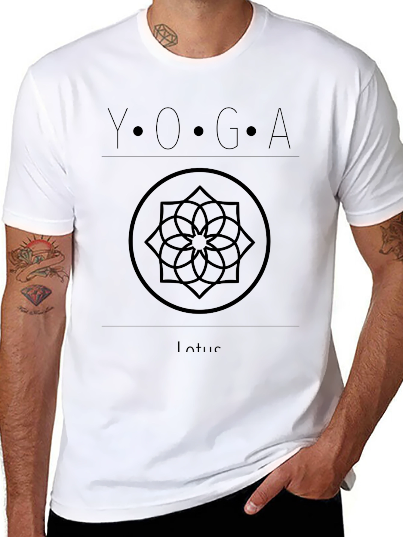 Yoga Lotus Black Graphic Tee