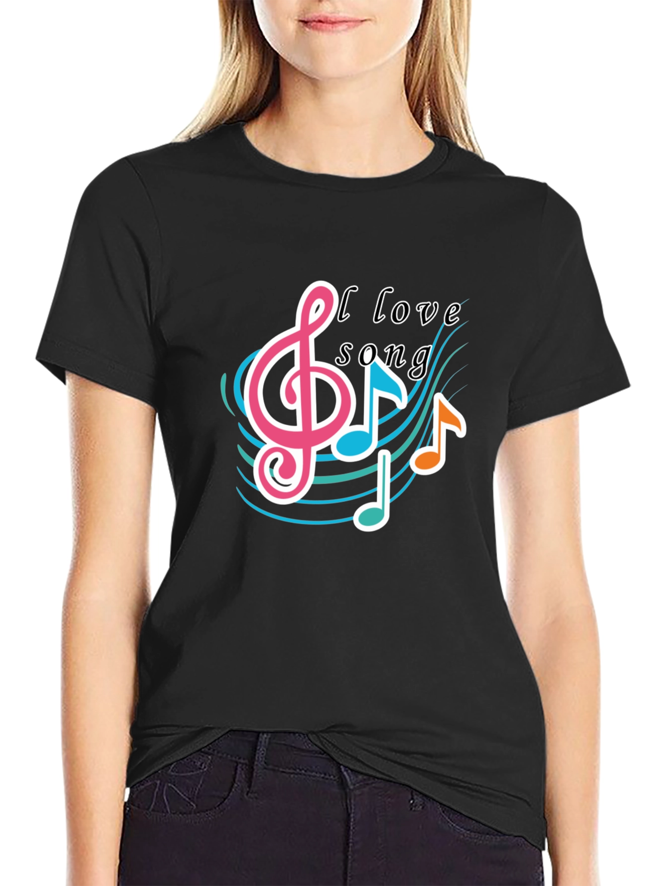 I Love Song Black T-Shirt