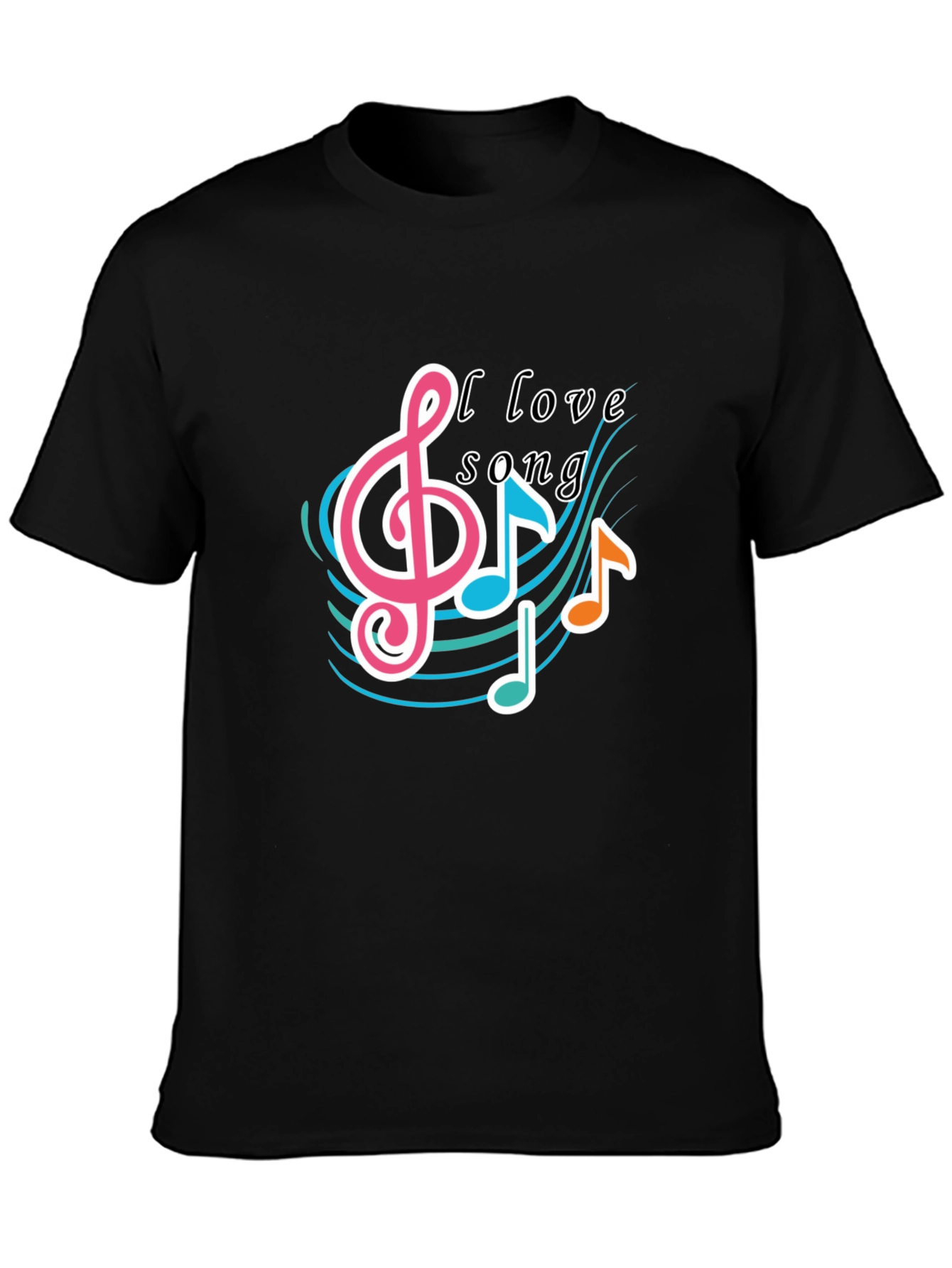 I Love Song Black T-Shirt