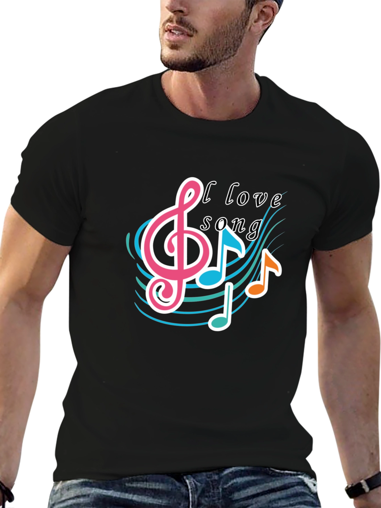 I Love Song Black T-Shirt