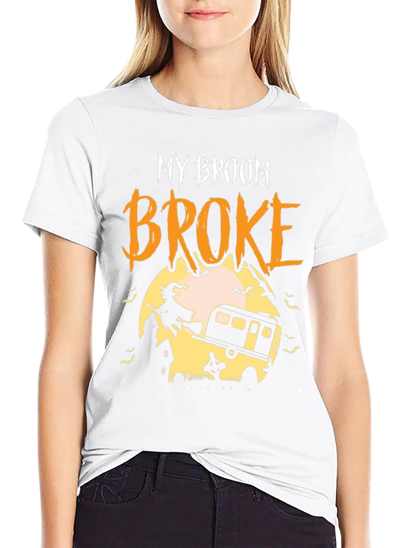 My Broom Broke Camping Halloween T-Shirt