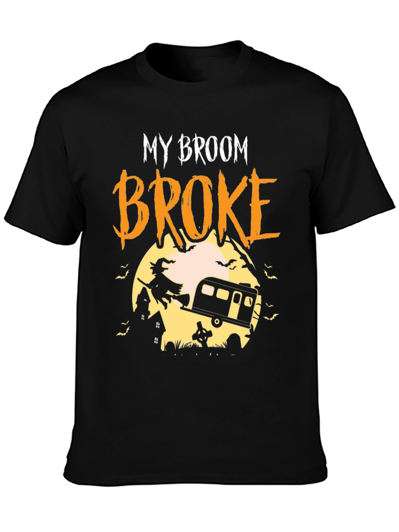 My Broom Broke Camping Halloween T-Shirt