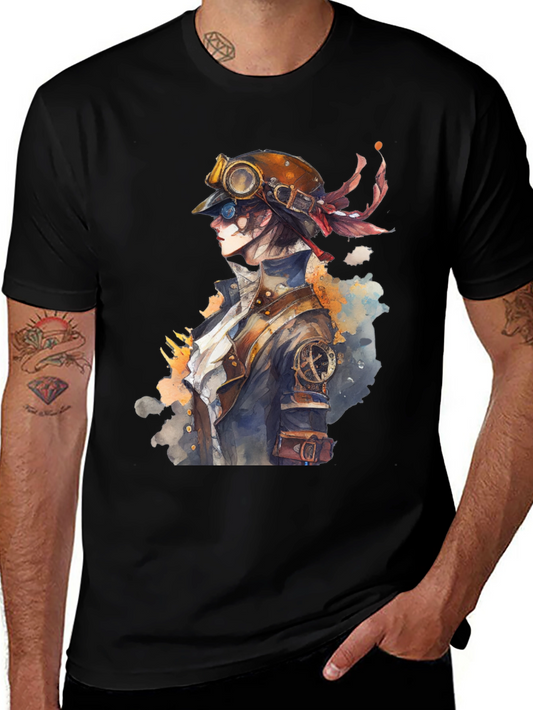 Steampunk Aviator T-Shirt - Retro Style