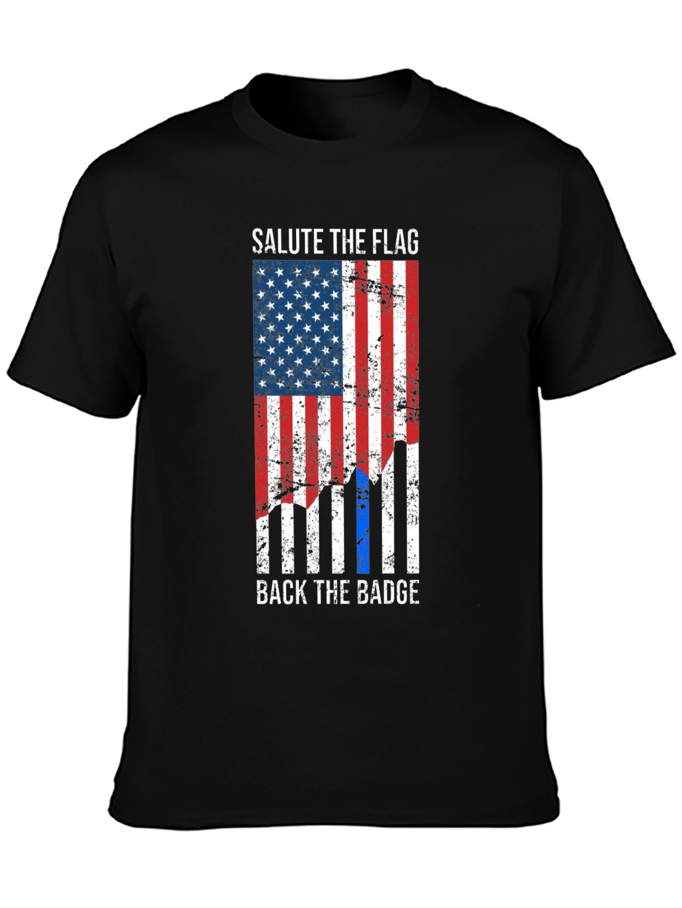 Salute the Flag Back the Badge Graphic Tee