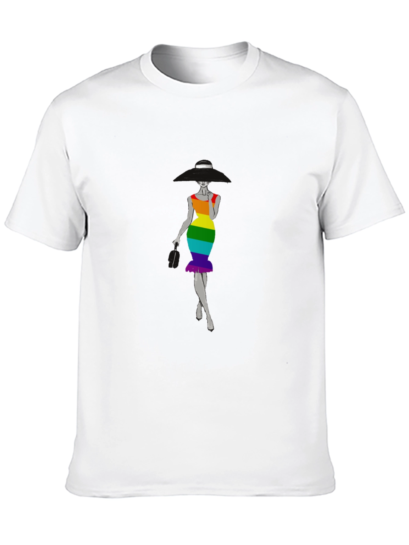 Rainbow Dress Graphic Tee - Stylish Unisex T-Shirt