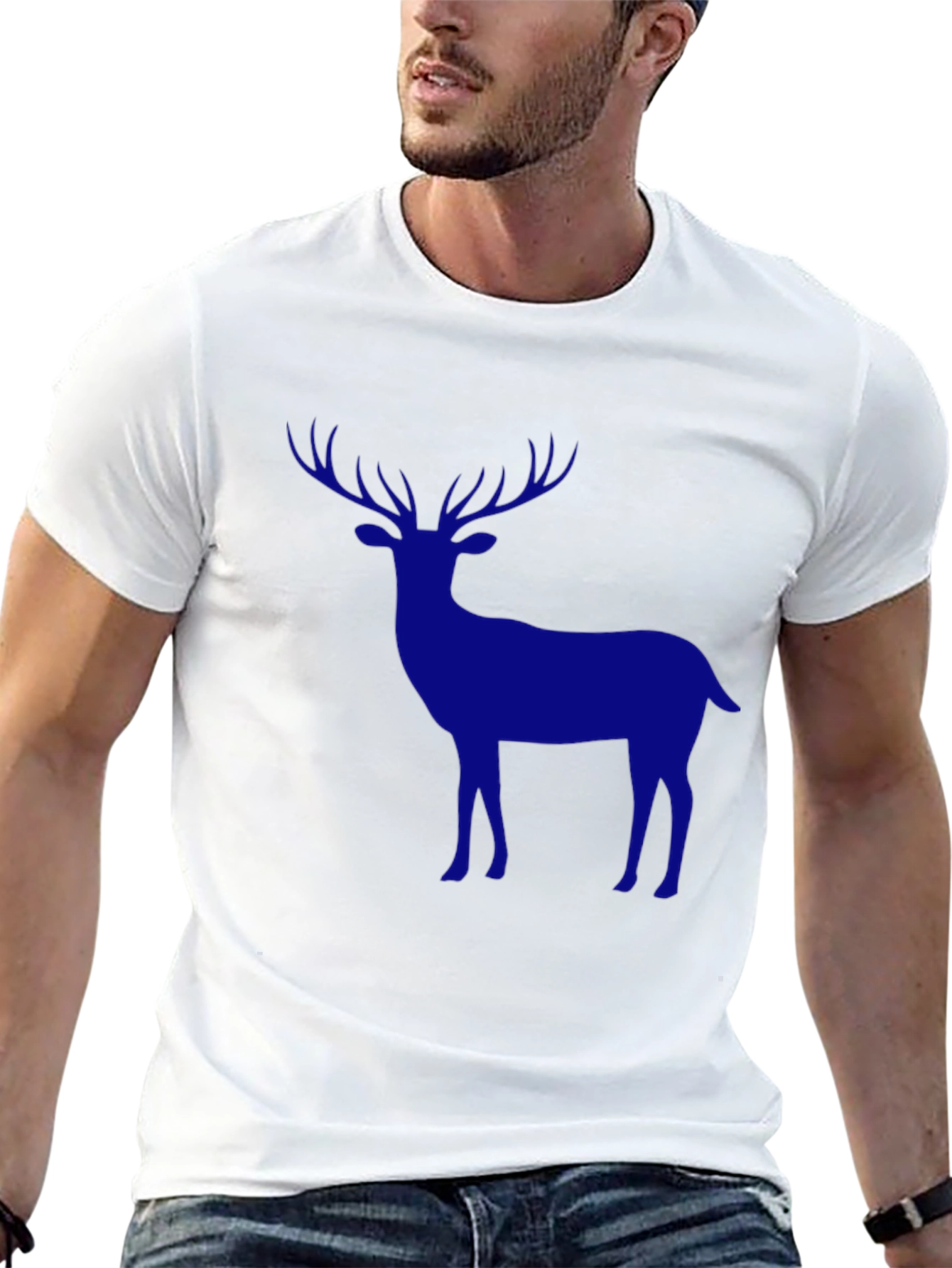 Mens Black Deer Graphic Tee - Classic Fit