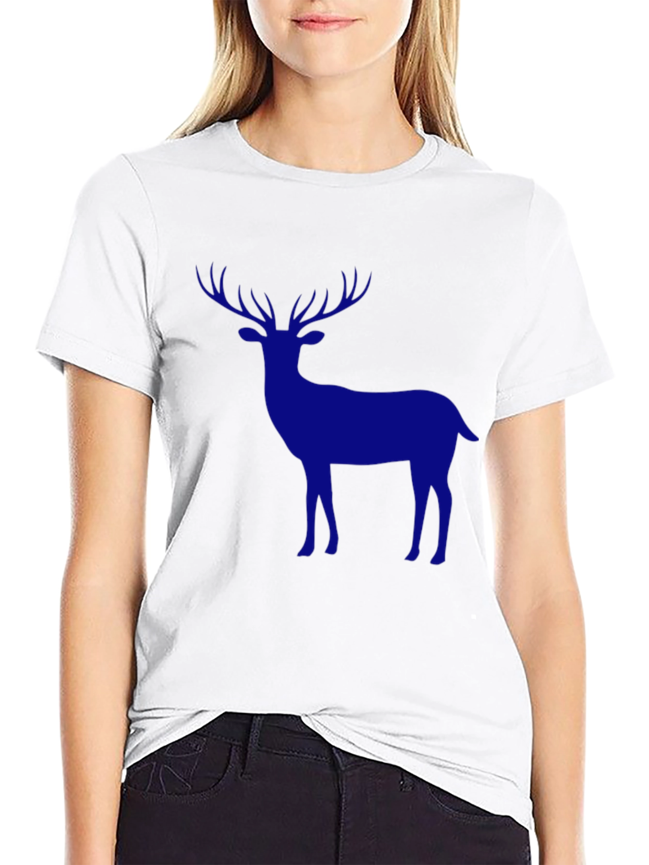 Mens Black Deer Graphic Tee - Classic Fit