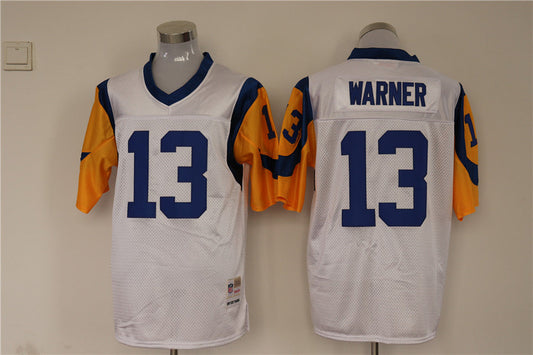 Men's San Louis Rams Kurt Warner Mitchell & Ness White Legacy Replica Jerseys