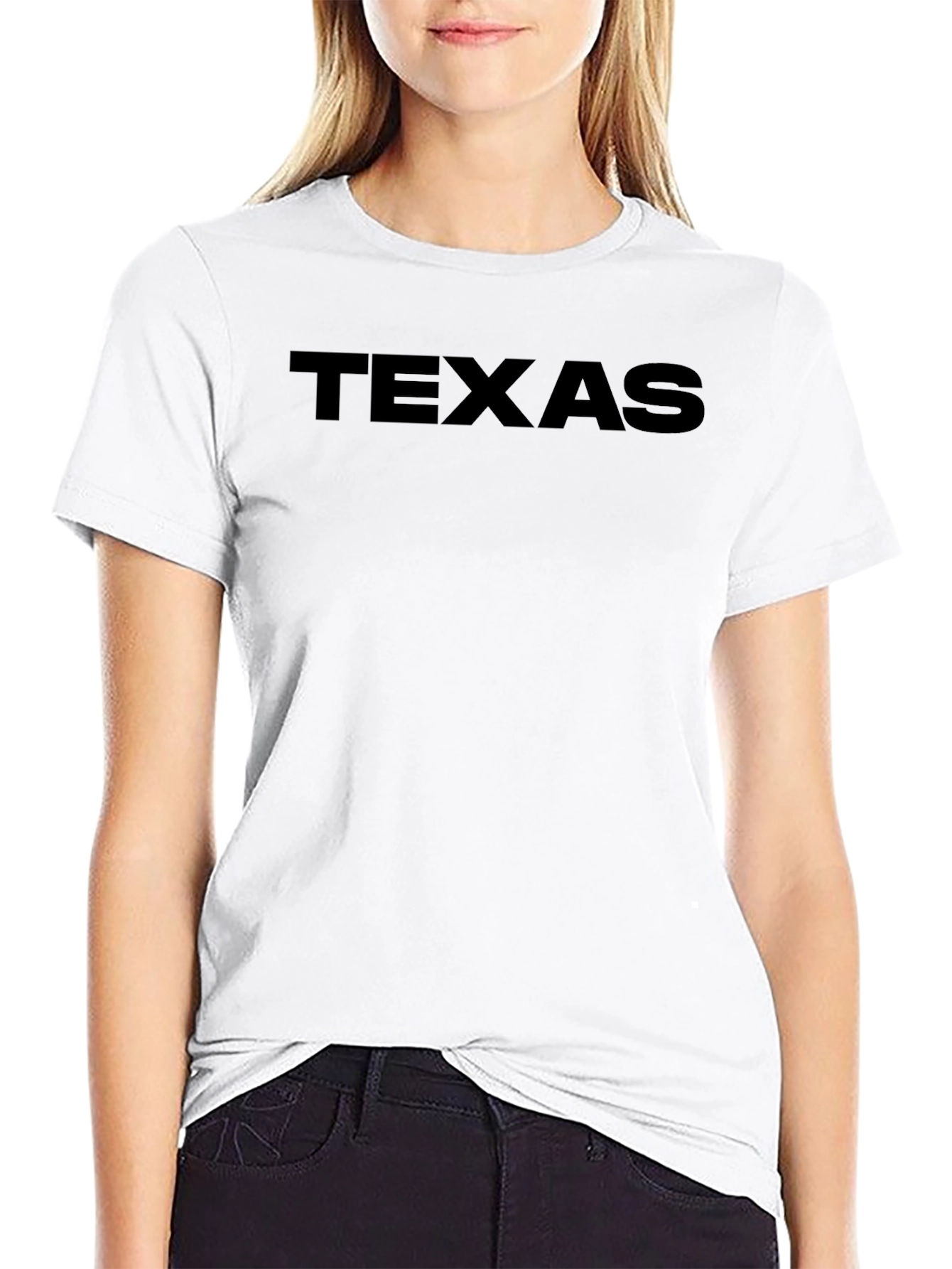 Texas Black Crew Neck T-Shirt