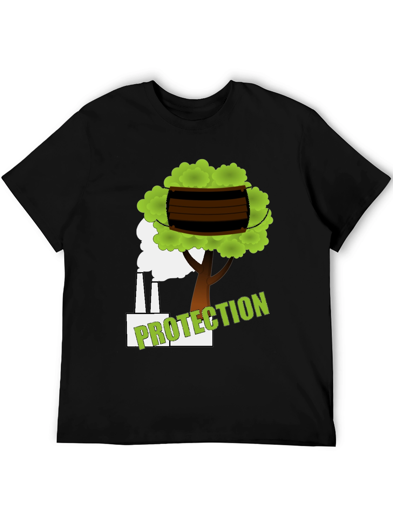 Eco Protection Graphic Tee - Black Cotton T-Shirt