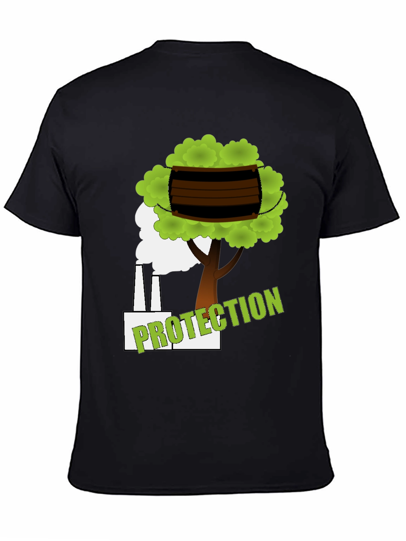 Eco Protection Graphic Tee - Black Cotton T-Shirt