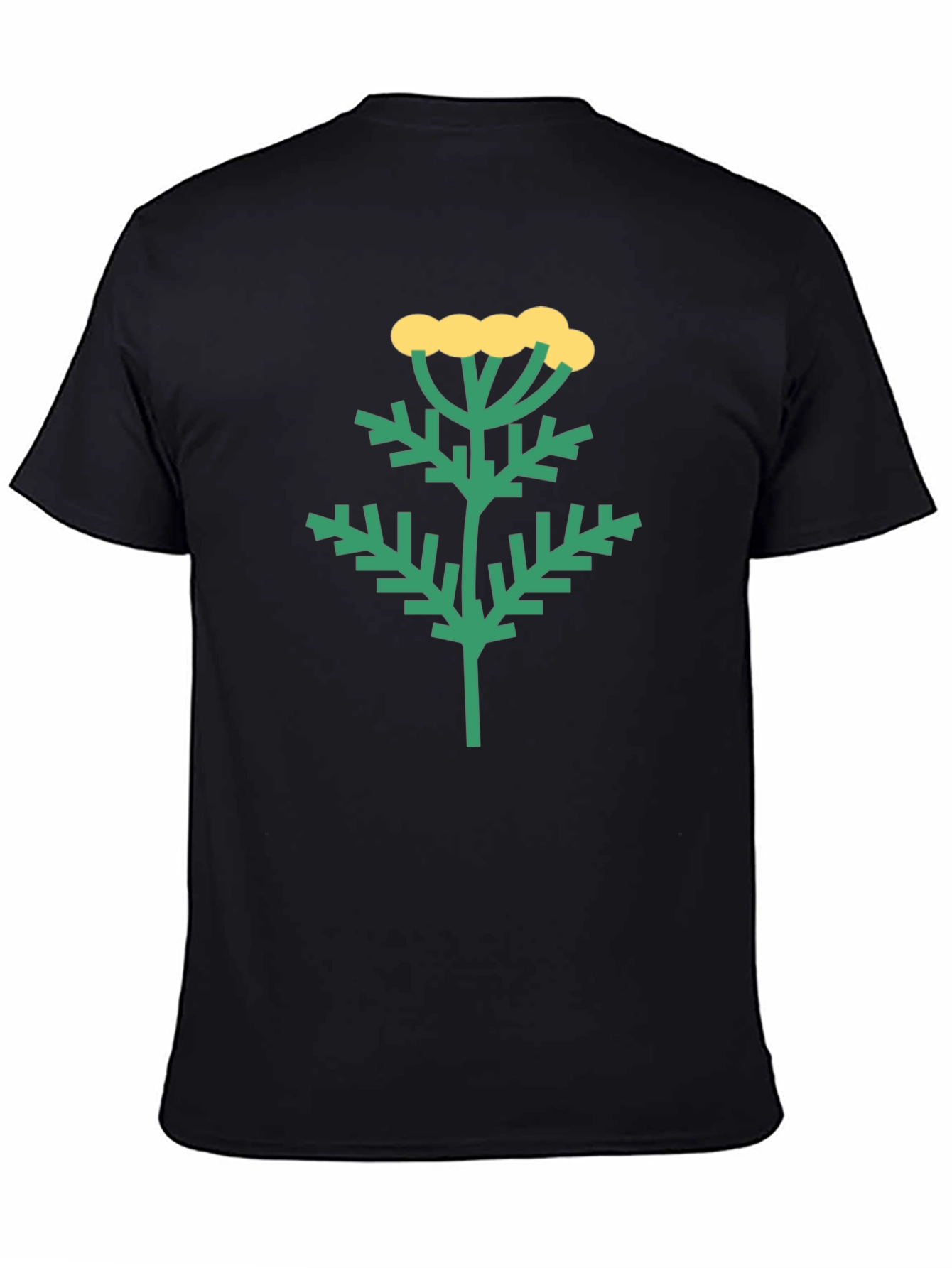 Botanical Print Black T-Shirt