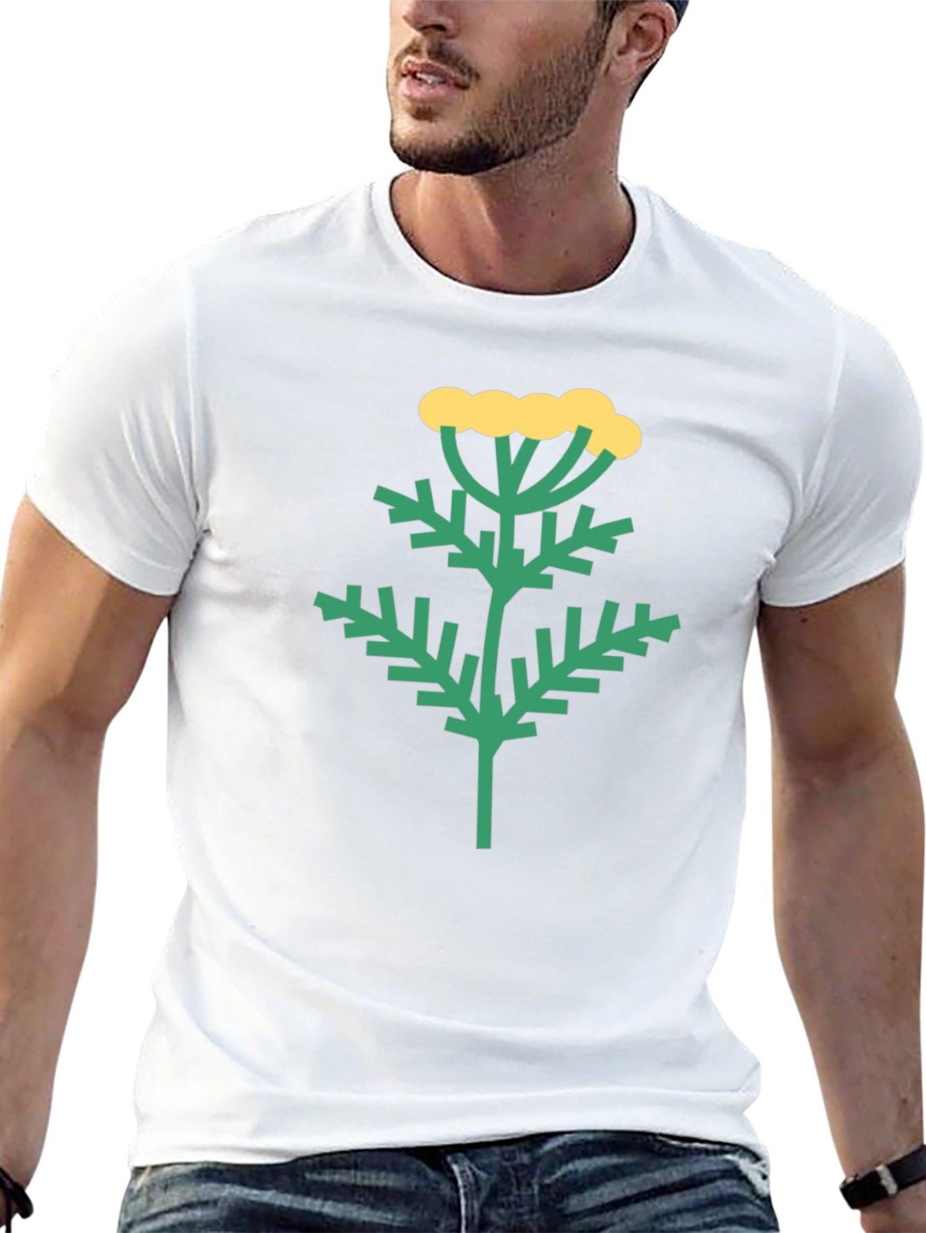 Botanical Print Black T-Shirt