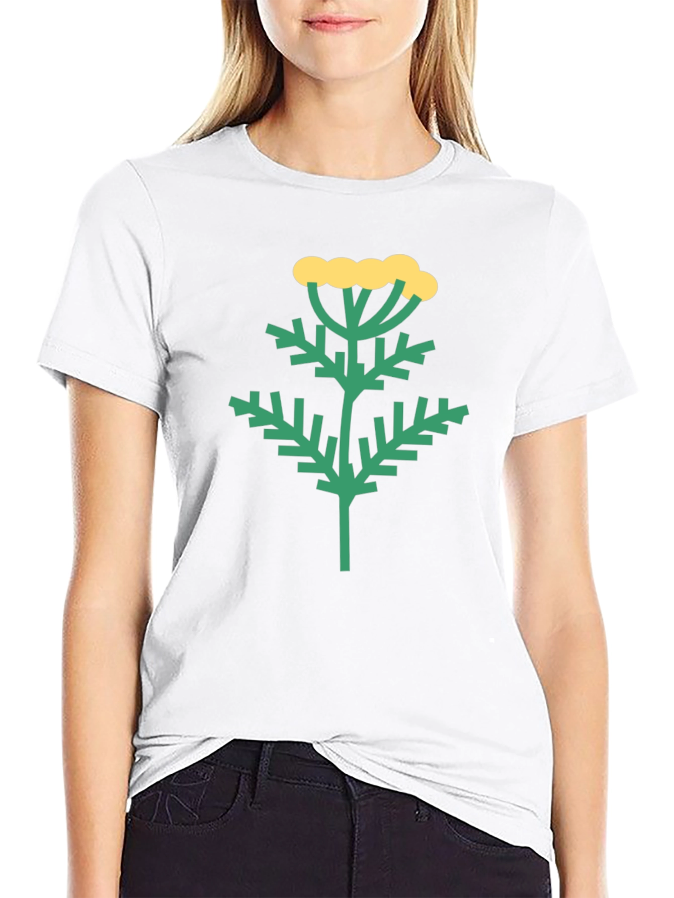Botanical Print Black T-Shirt