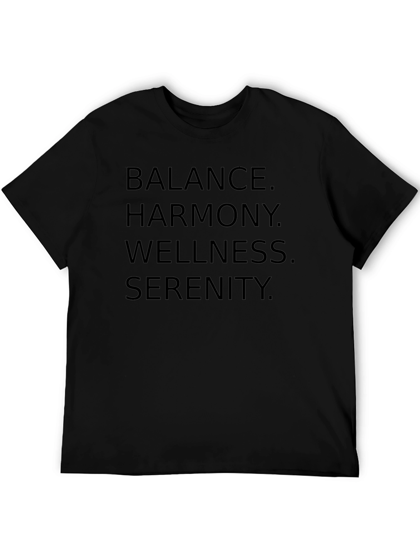 Balance Harmony Wellness Serenity Black T-Shirt