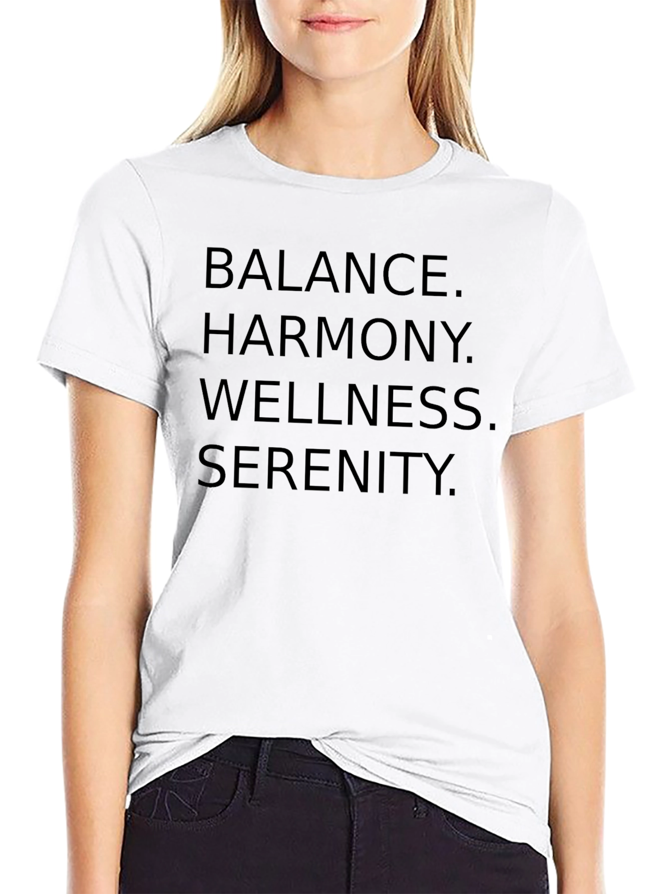 Balance Harmony Wellness Serenity Black T-Shirt