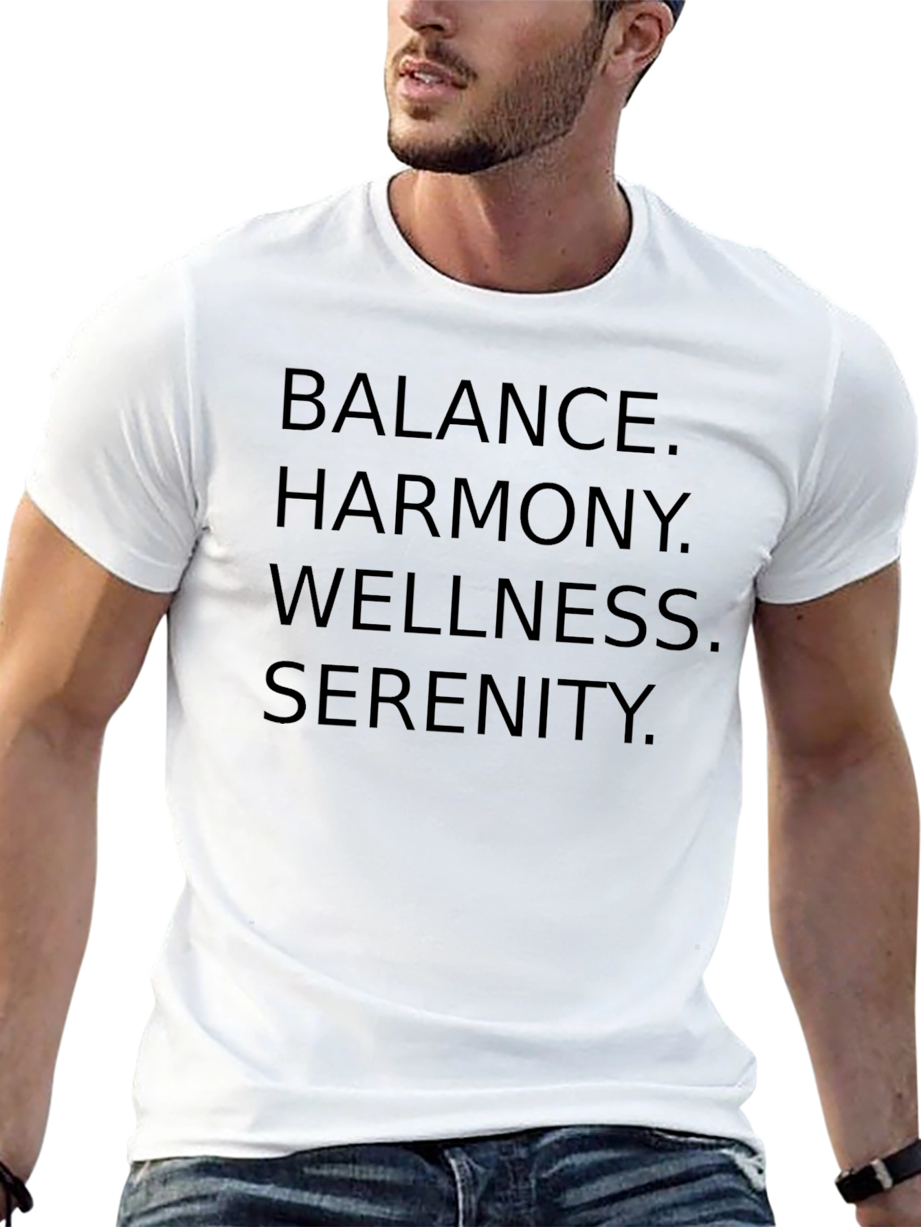 Balance Harmony Wellness Serenity Black T-Shirt