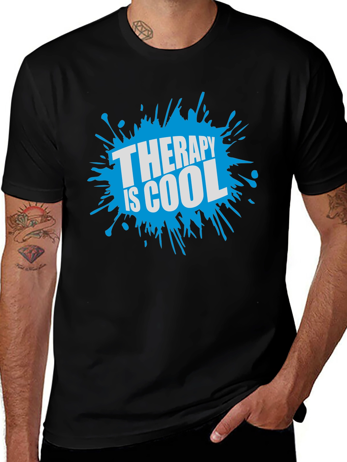 Therapy Is Cool T-Shirt - Black