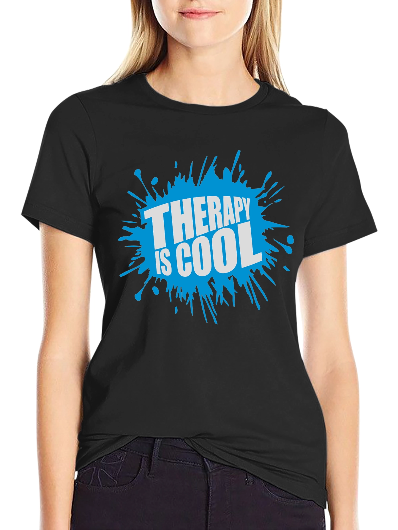 Therapy Is Cool T-Shirt - Black