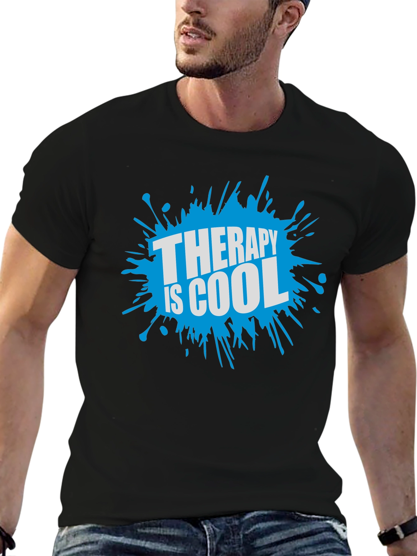 Therapy Is Cool T-Shirt - Black