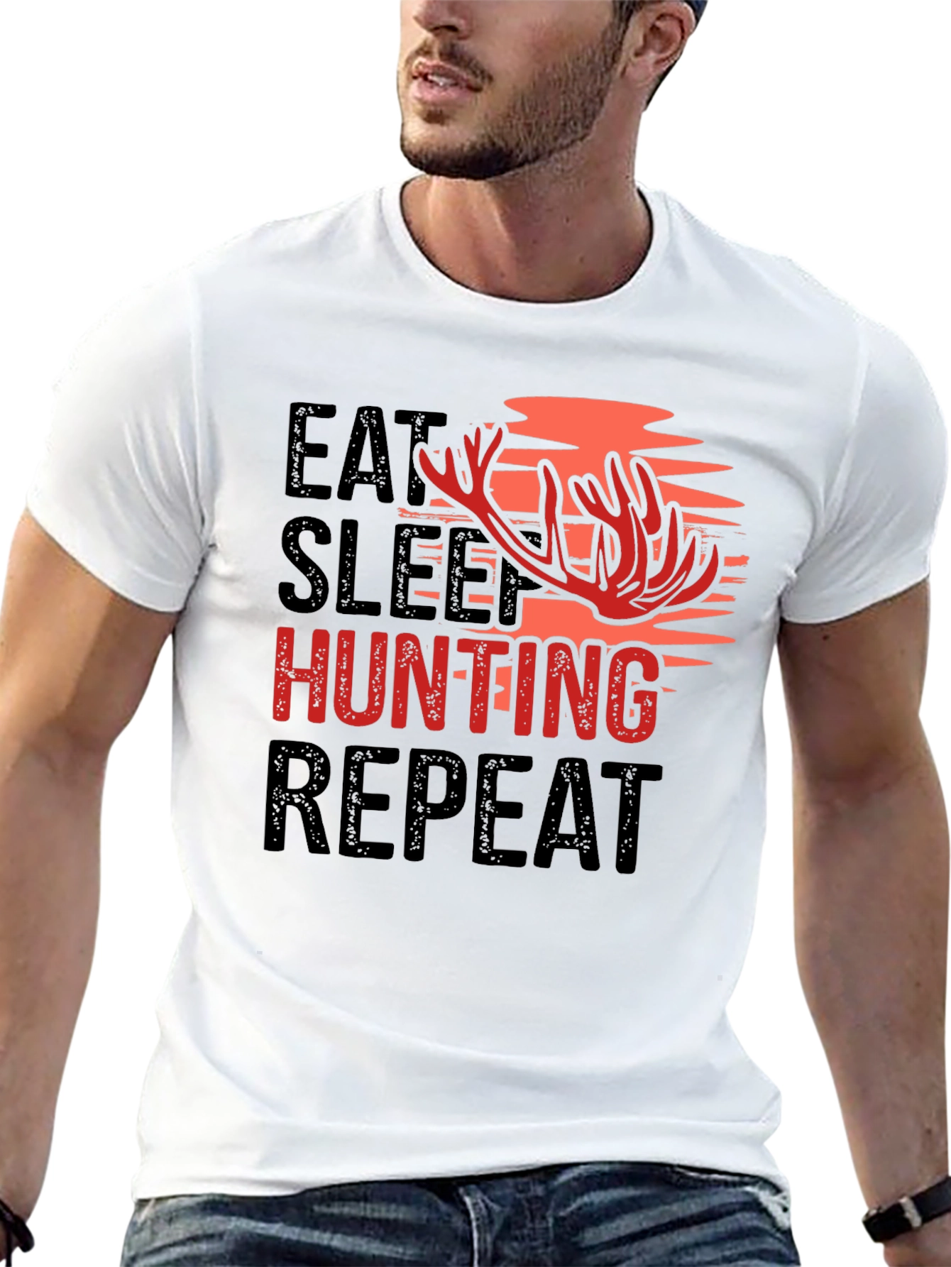 Eat Sleep Hunting Repeat Graphic Tee