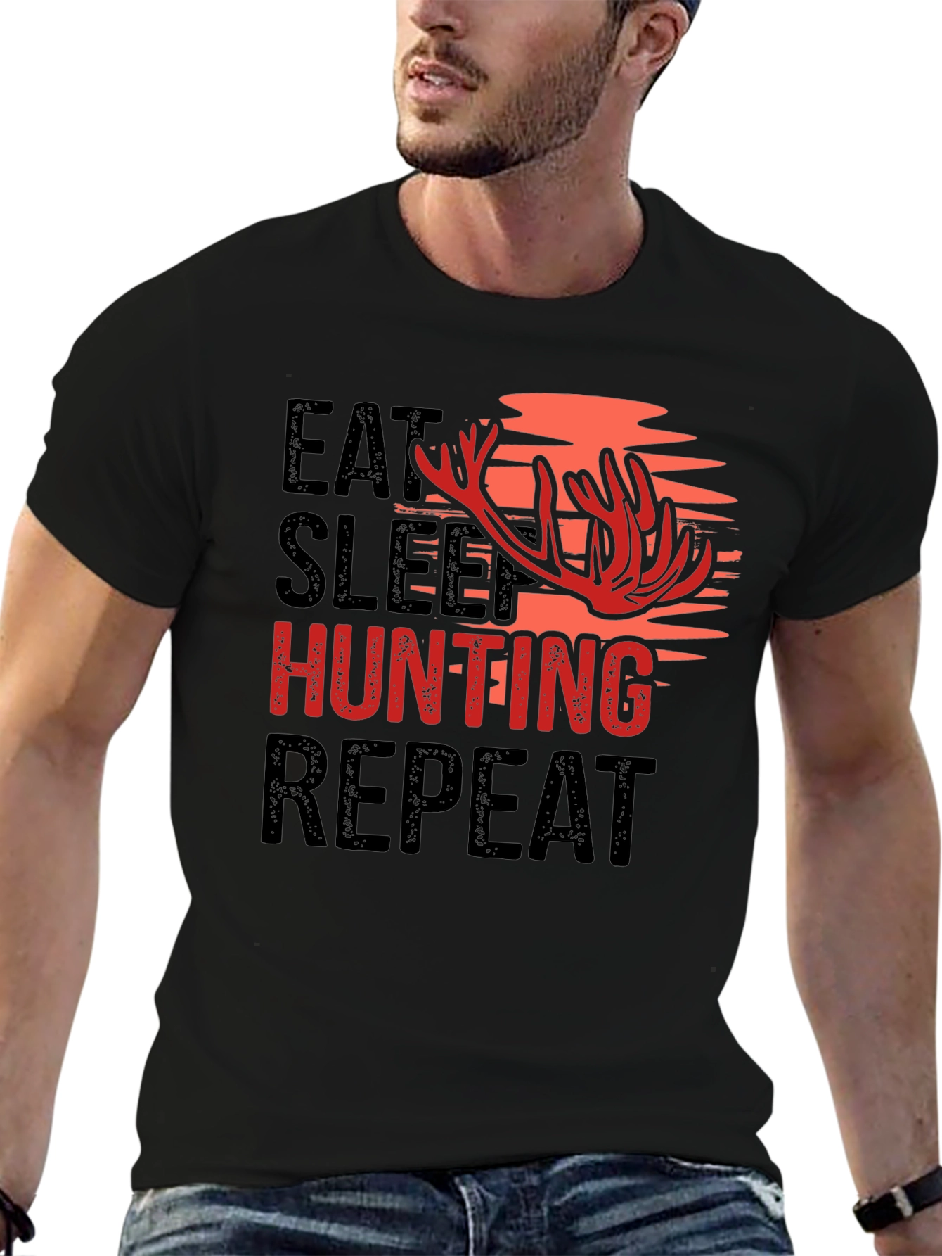 Eat Sleep Hunting Repeat Graphic Tee