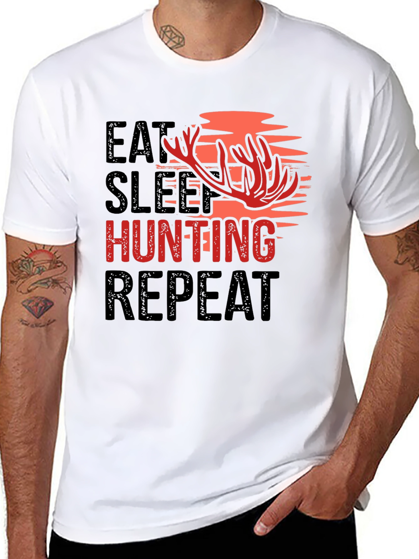Eat Sleep Hunting Repeat Graphic Tee
