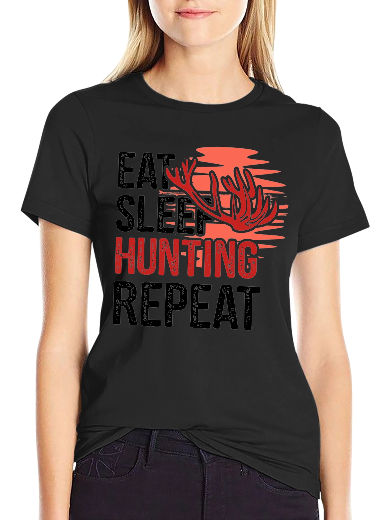 Eat Sleep Hunting Repeat Graphic Tee