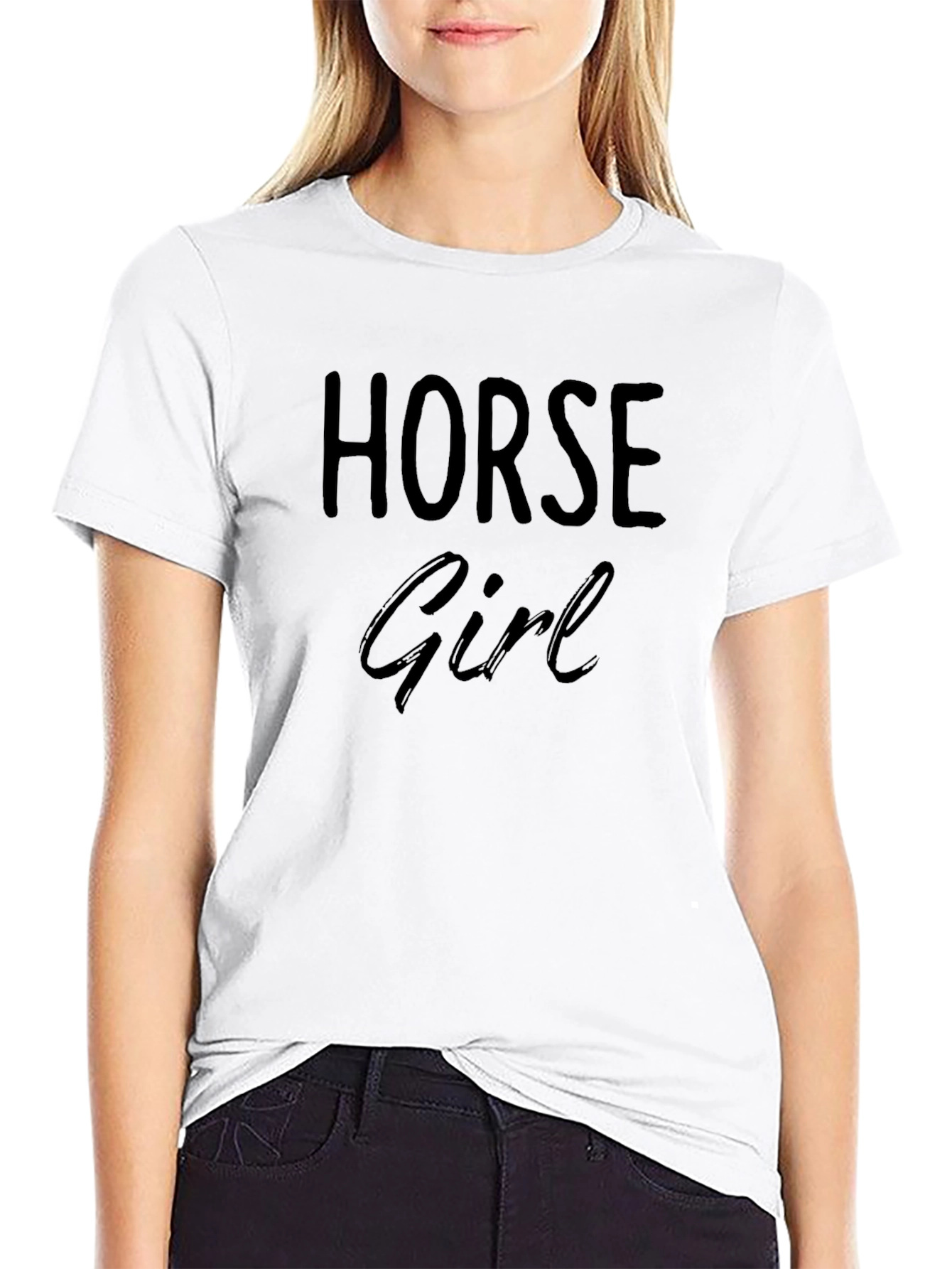 Horse Girl Black Graphic T-Shirt