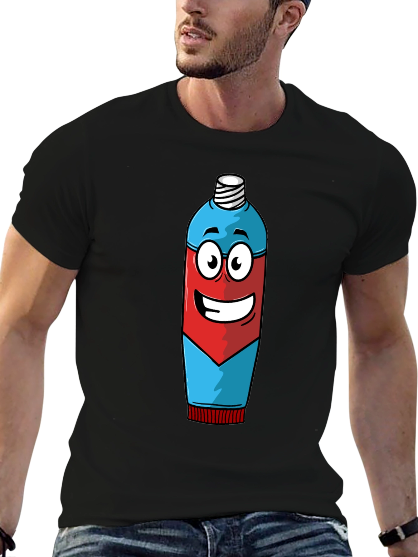 Cartoon Toothpaste T-Shirt - Quirky Graphic Tee